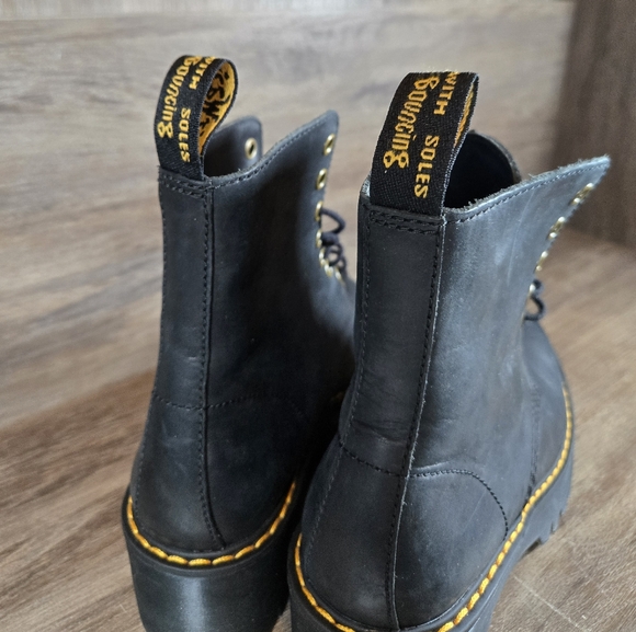 Dr. Martens Shriver Hi Gum Lug Platform Wyoming Black Leather Lace Up Sz 6 / 37 - Picture 6 of 14